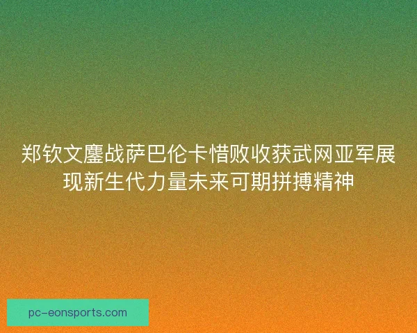 郑钦文鏖战萨巴伦卡惜败收获武网亚军展现新生代力量未来可期拼搏精神