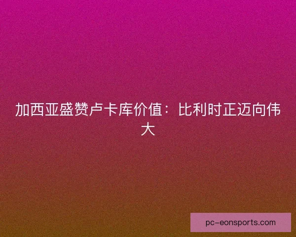 加西亚盛赞卢卡库价值：比利时正迈向伟大