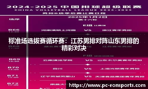 标准场选拔赛循环赛：江苏男排对阵山东男排的精彩对决